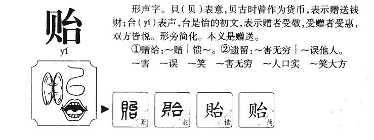 贻字取名的解释 贻是什么意思